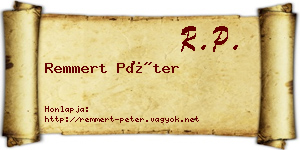 Remmert Péter névjegykártya