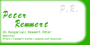 peter remmert business card