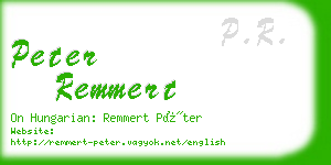 peter remmert business card